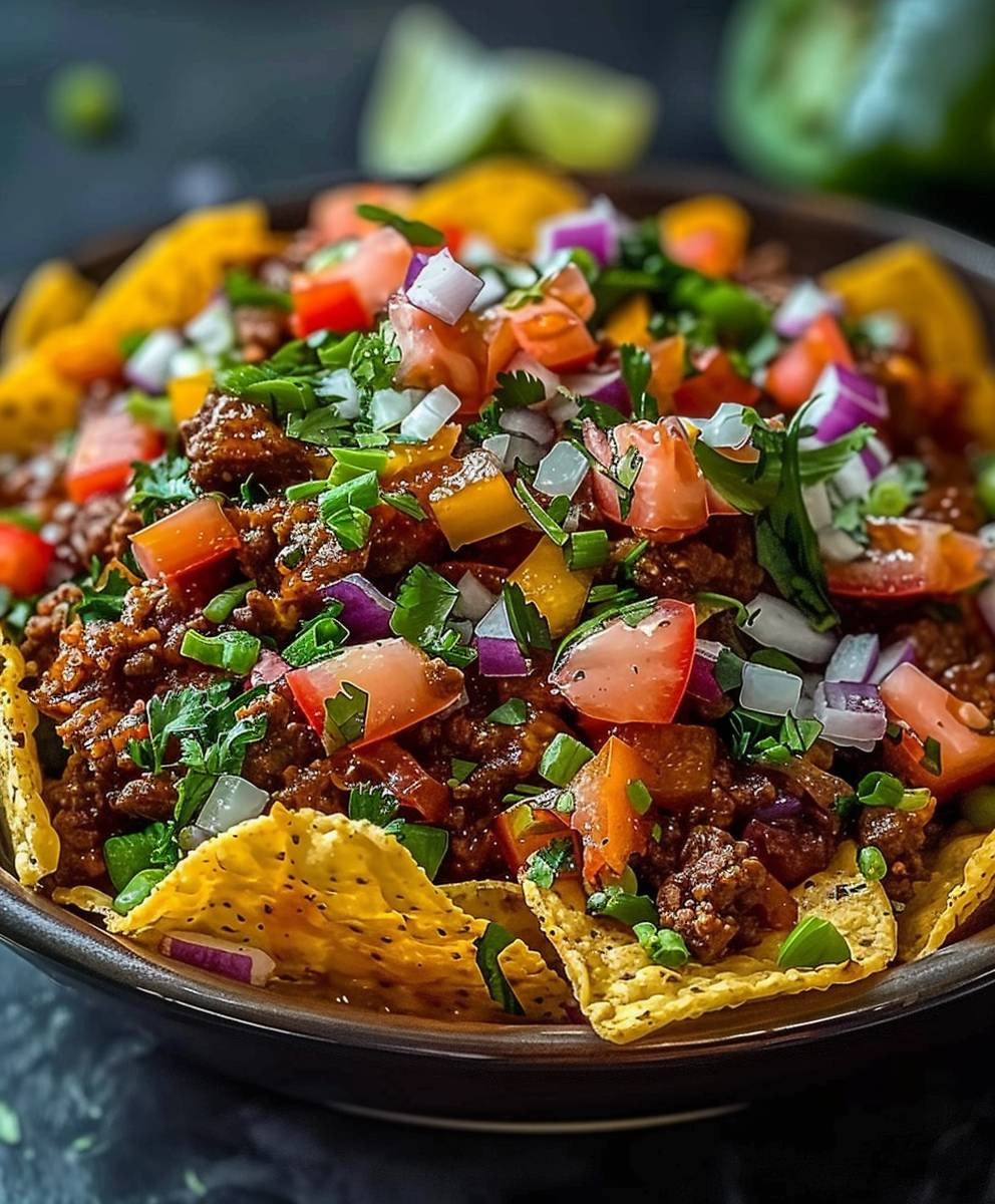 Nacho Bowl mit Rinderhack