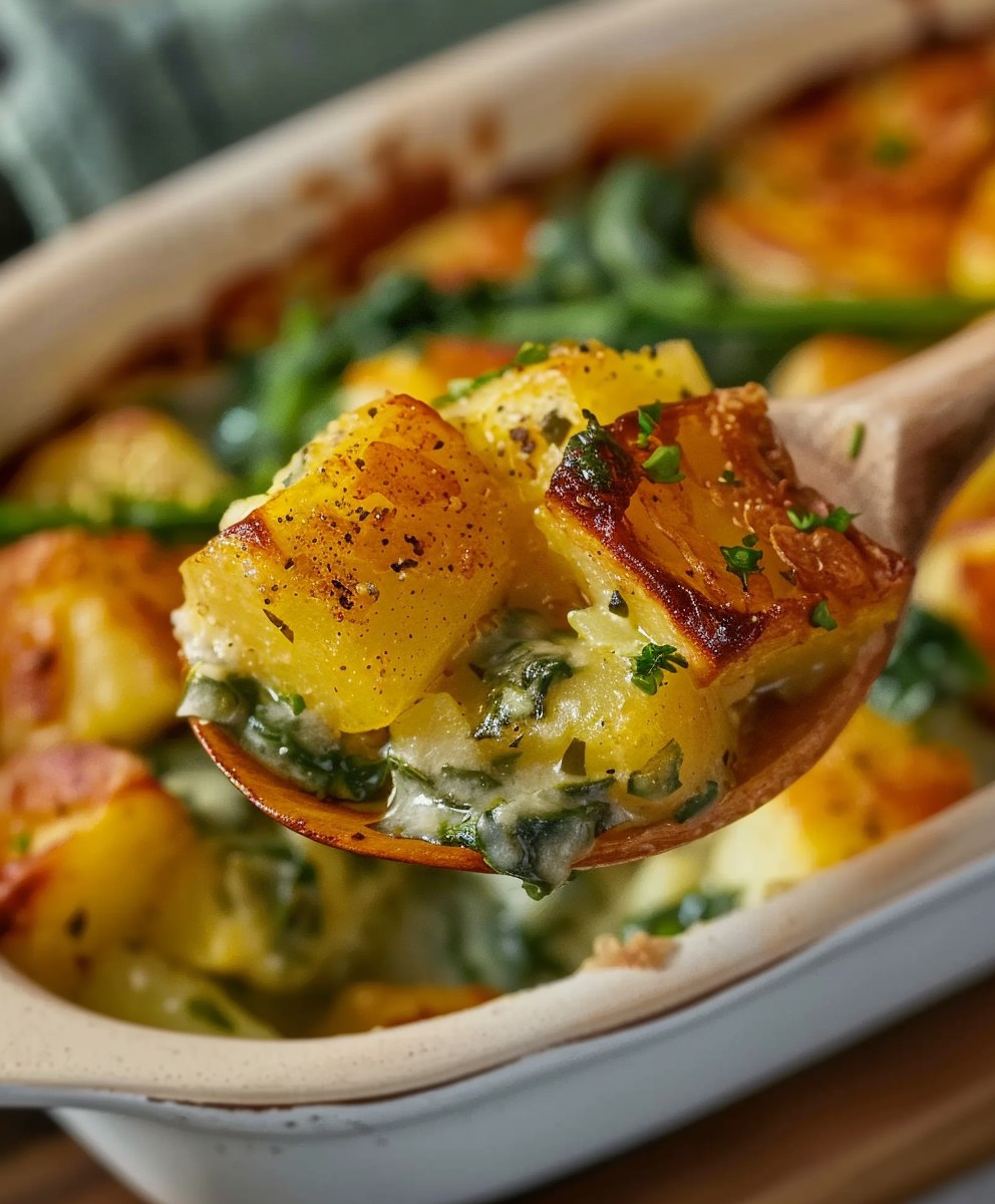 Kartoffel Spinat Auflauf vegetarisch