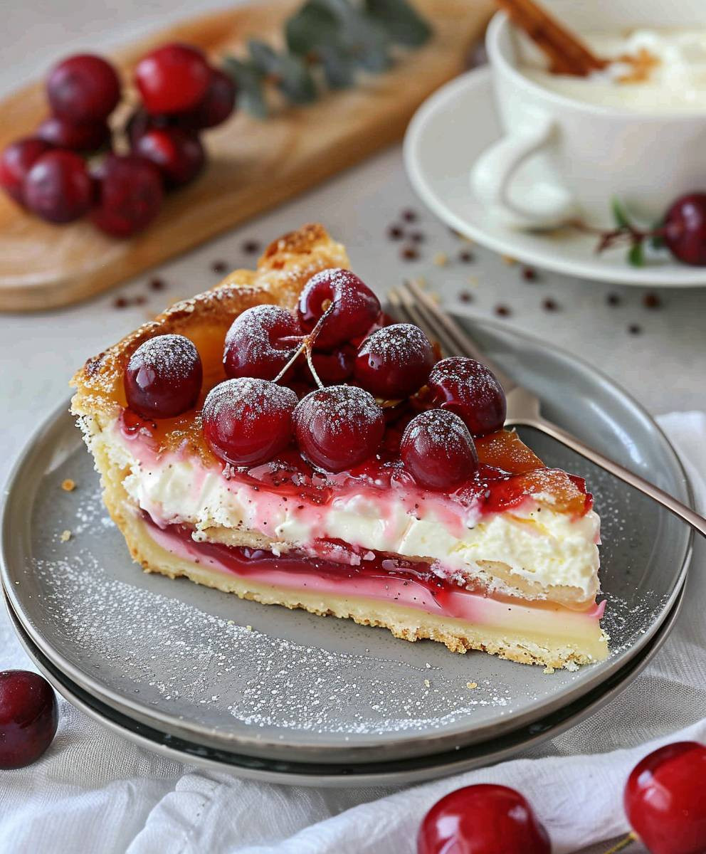Kirsch Joghurt Käsekuchen Streusel