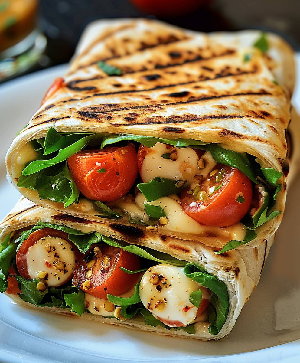 Vegetarischer Wrap Tomate Mozzarella