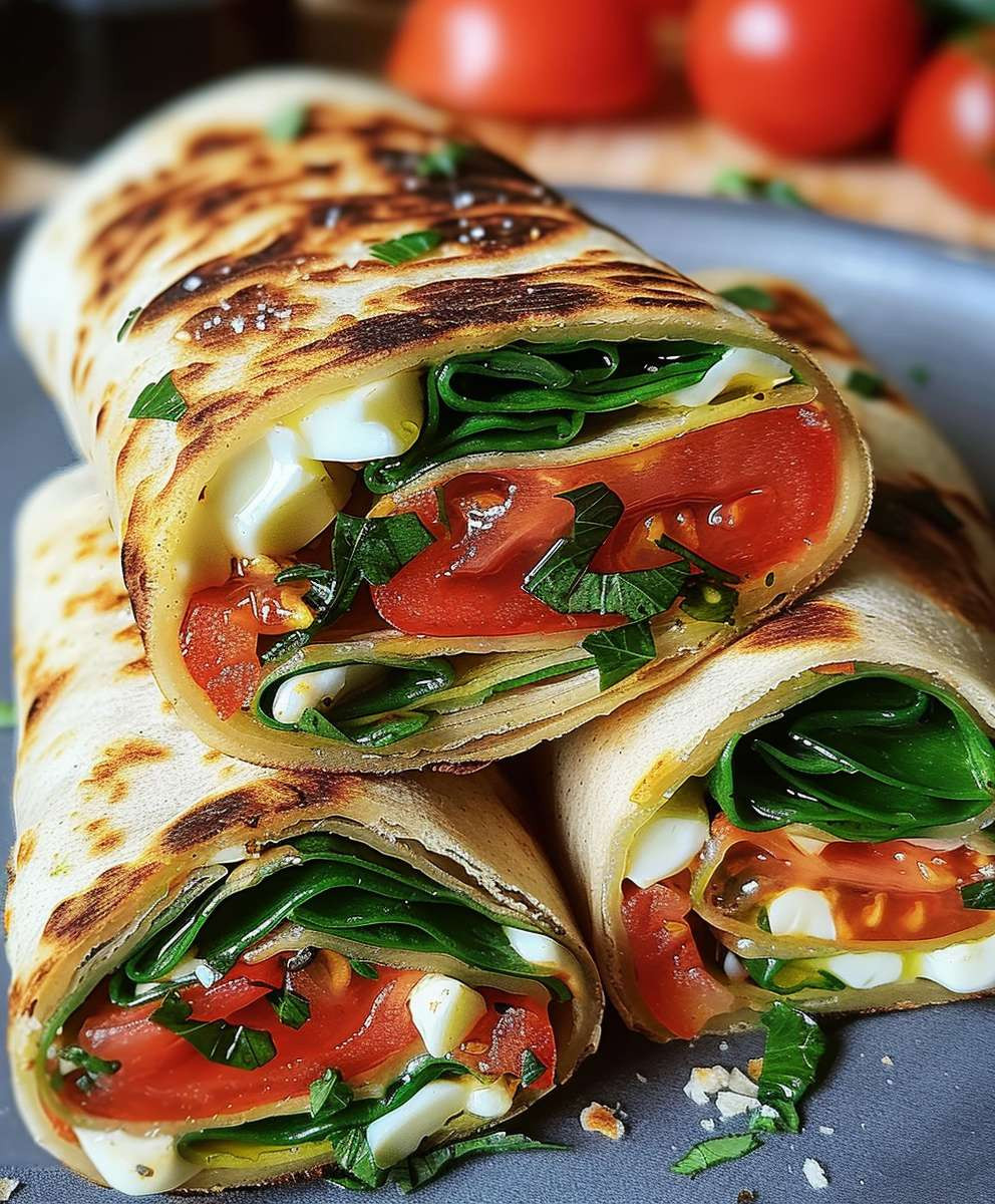 Vegetarischer Wrap Tomate Mozzarella