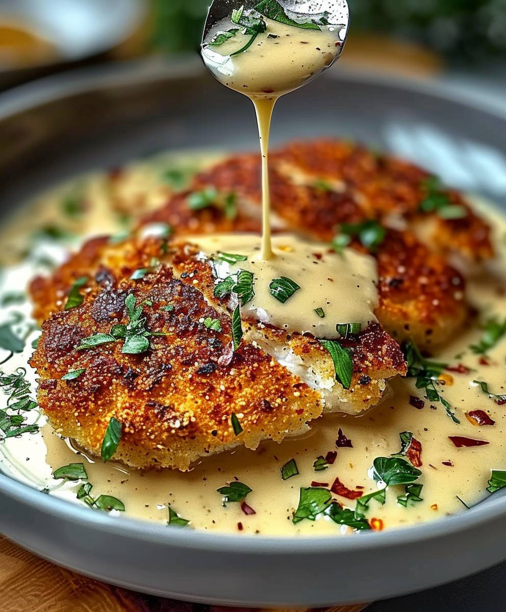 Parmesan Hähnchen Knoblauchsoße