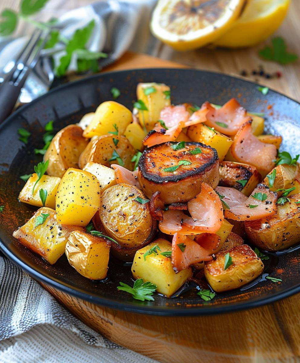 Kartoffel Leberkäse Pfanne