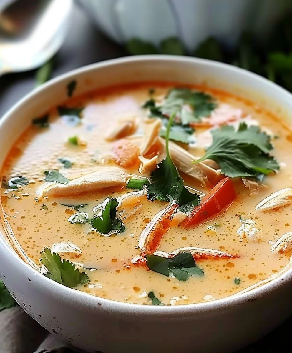 Himmlische Crockpot Thai Kokos Hähnchen Suppe leicht gemacht