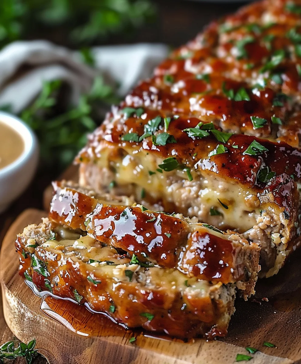 Saftiger Knoblauch Parmesan Hähnchenhackbraten Rezept