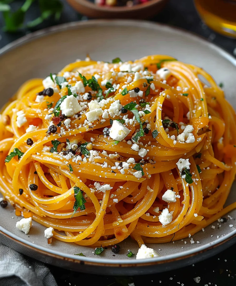 Kürbis Nudeln mit Feta: Dein einfaches & leckeres Rezept!