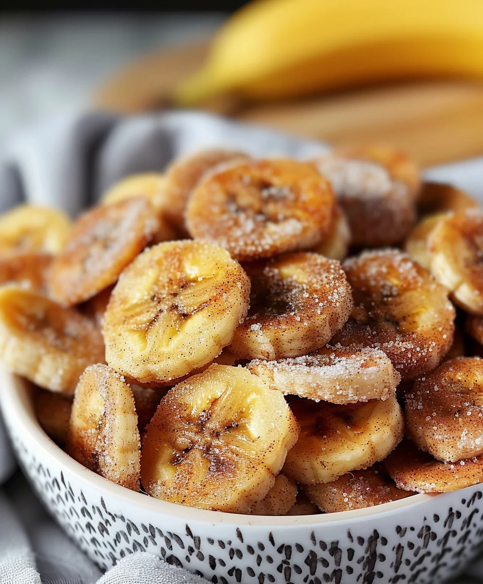 Air Fryer Zimt-Zucker Bananen-Chips: Knuspriger Genuss!