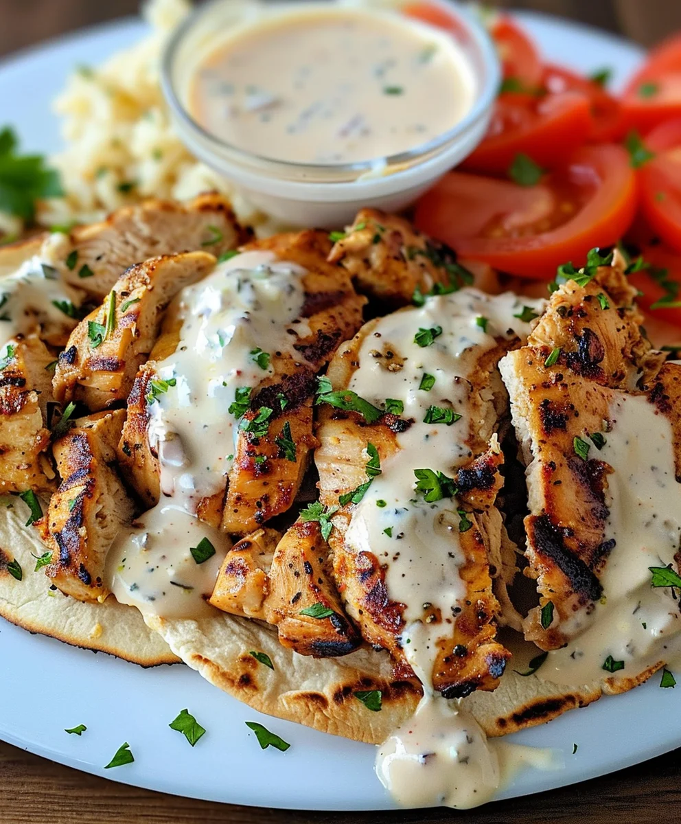 Einfaches Hähnchen Gyros in cremiger Sauerrahmsauce