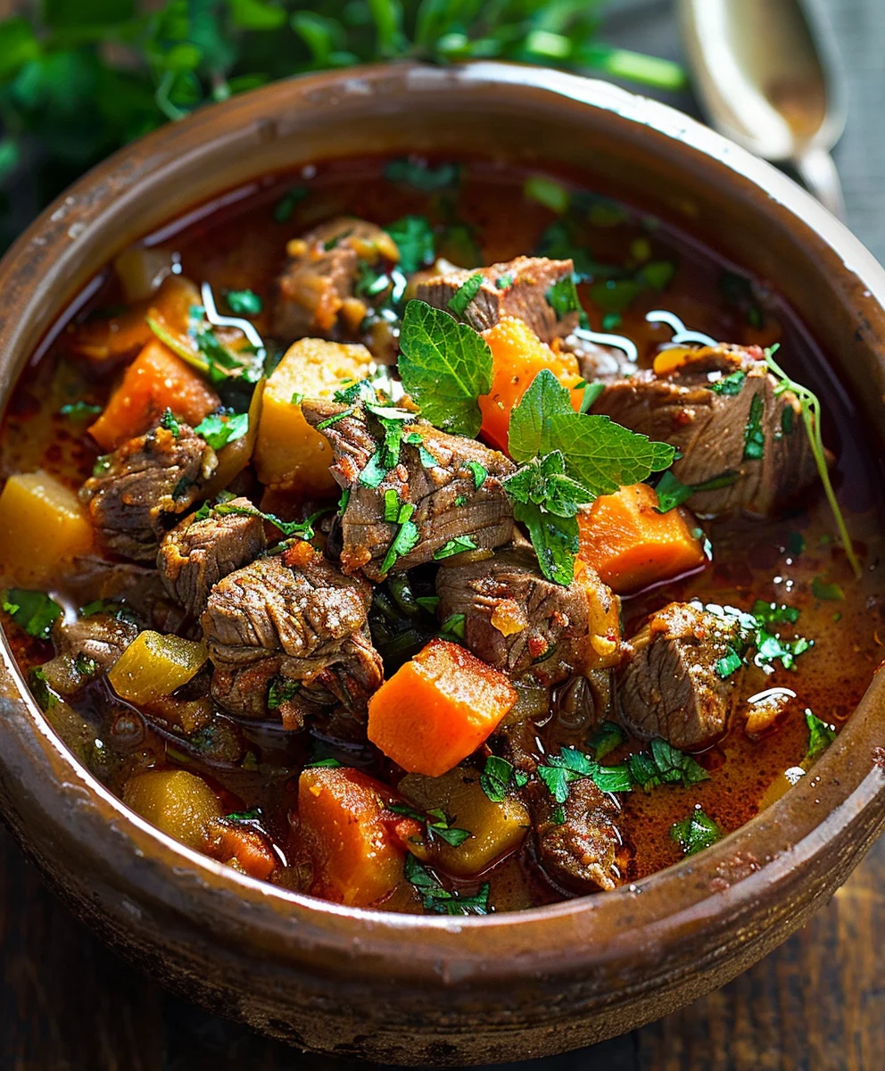 Köstlicher Marokkanischer Rindfleisch-Eintopf: Würzig & Aromatisch