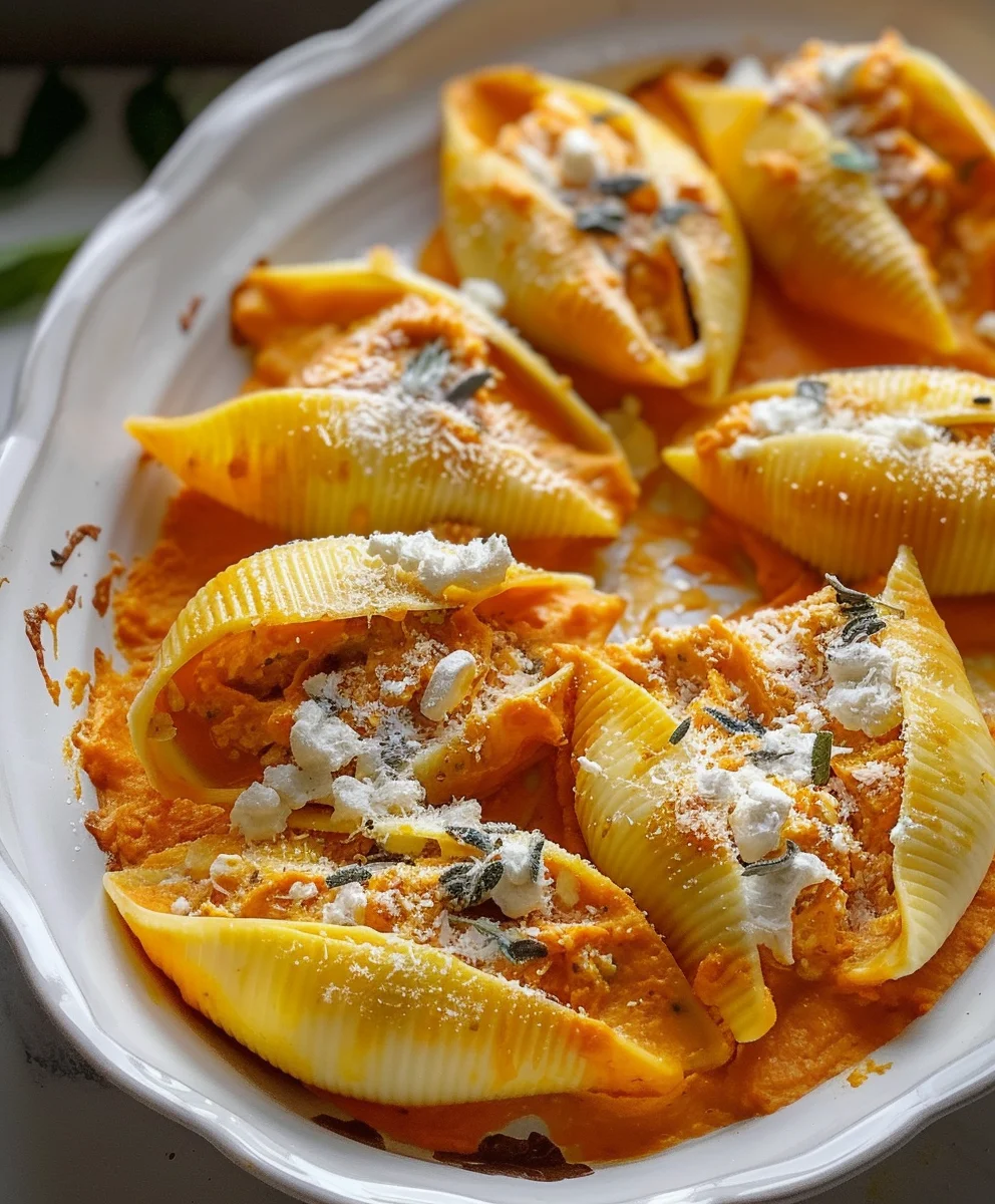 Gefüllte Muschelnudeln: Cremiger Kürbis-Ricotta Genuss