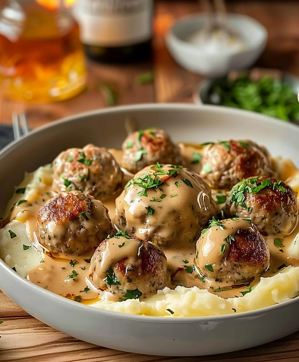 Cremige Hackbällchen mit Püree: Herzhaftes Familienessen