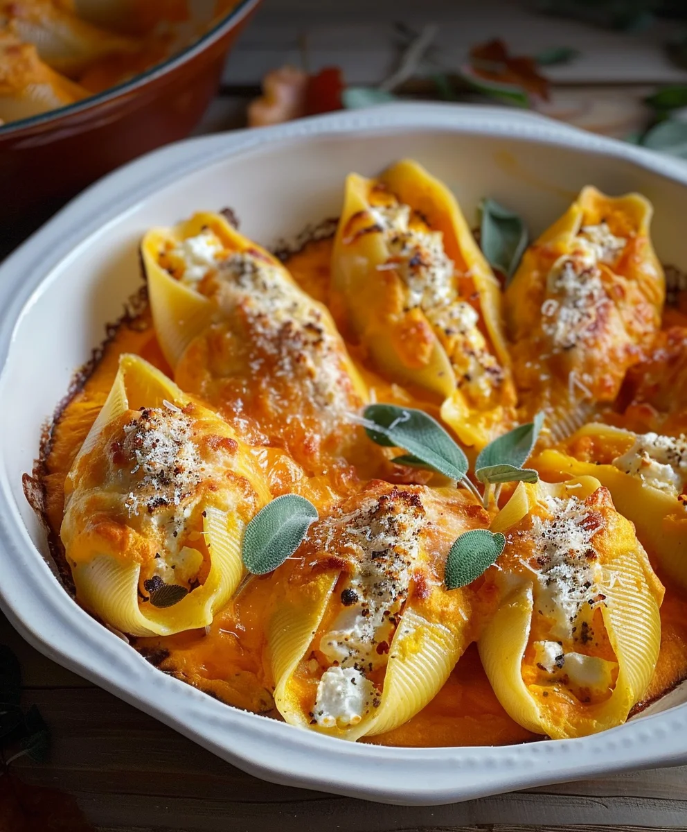 Gefüllte Muschelnudeln: Cremiger Kürbis-Ricotta Genuss