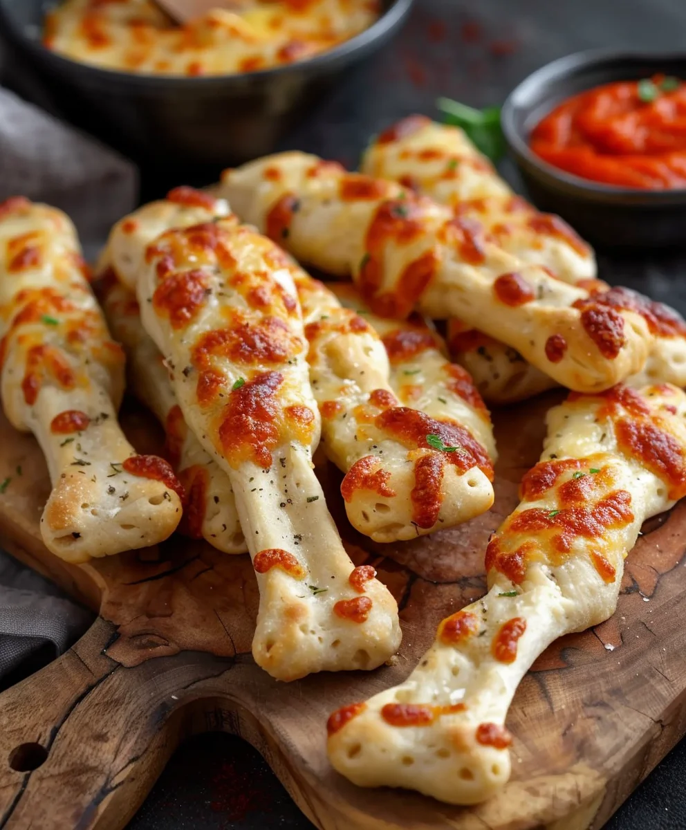 Käsige Halloween Brotstangen Knochen – Grusel-Snack!