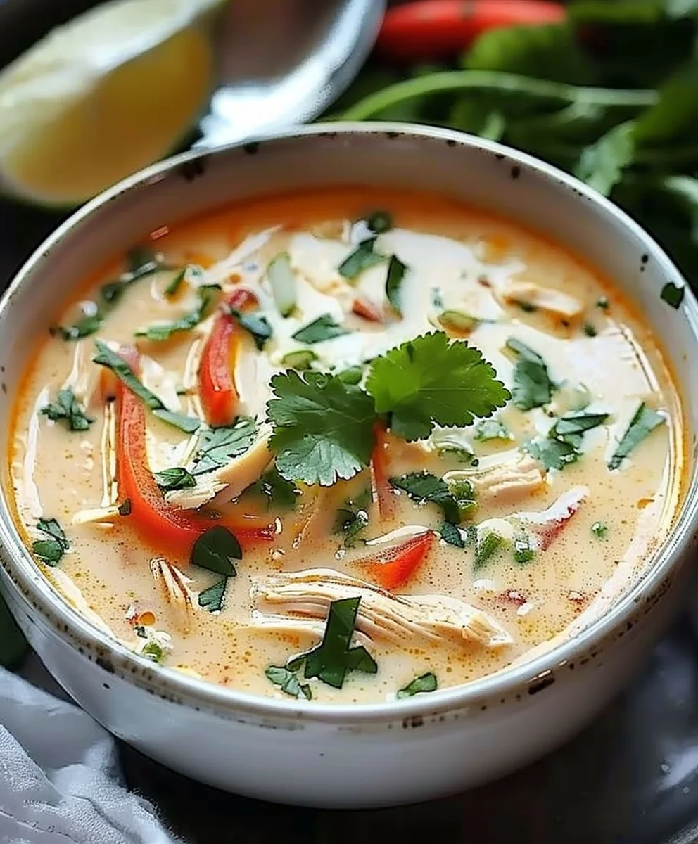 Himmlische Crockpot Thai Kokos Hähnchen Suppe leicht gemacht