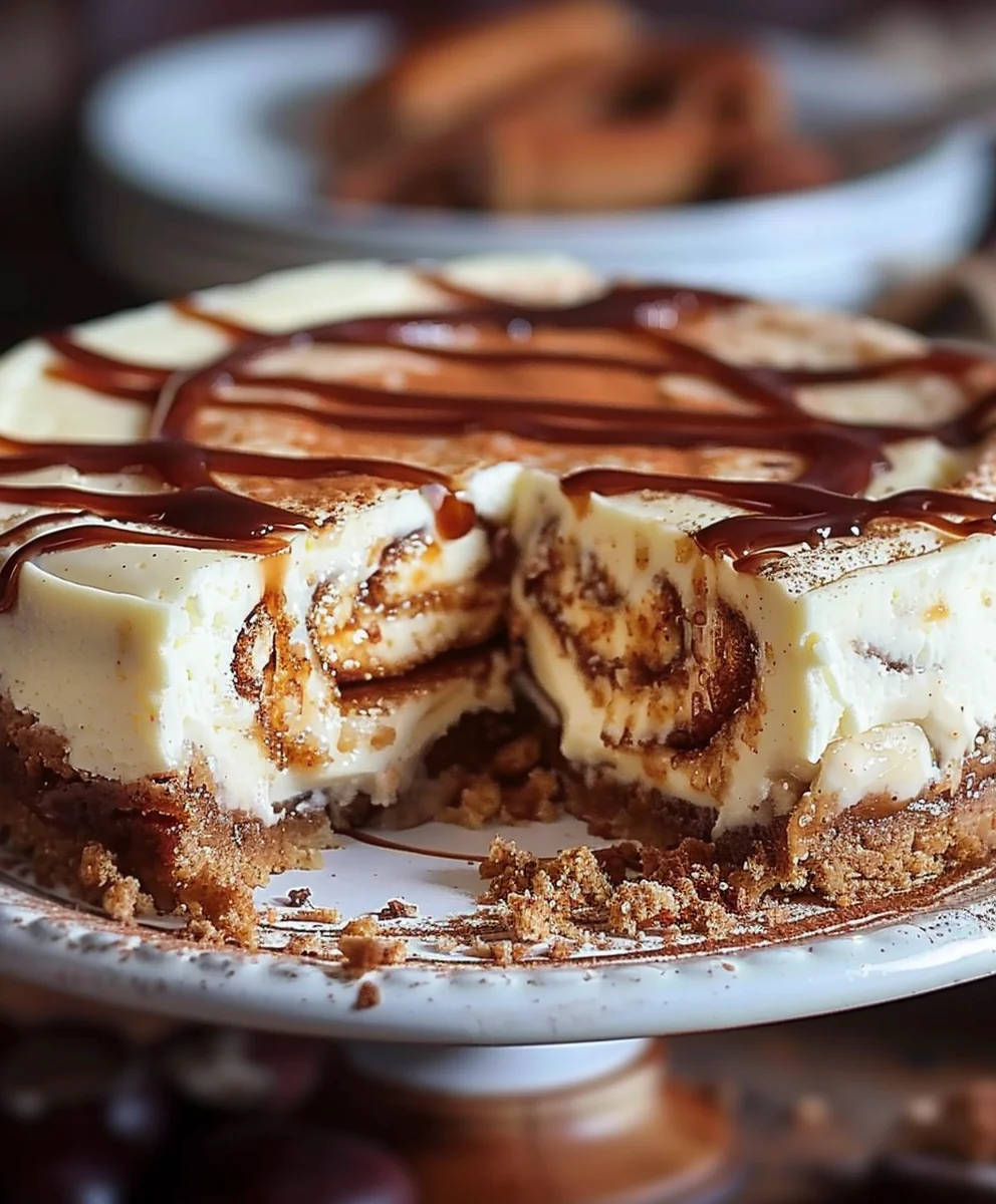 Himmlischer Zimtschnecken Käsekuchen mit Keksboden-Rezept