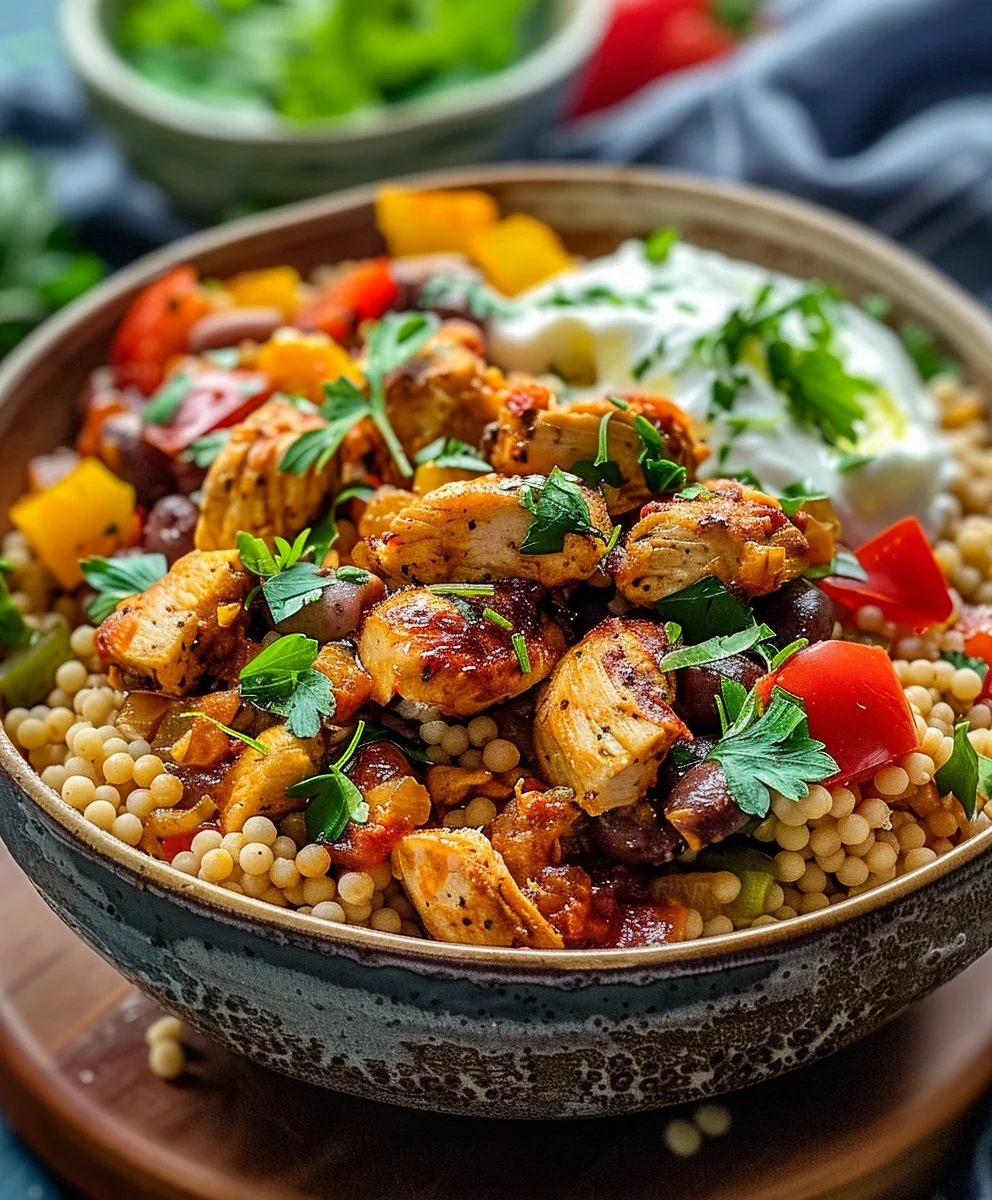 Marokkanische Huhner Couscous Schüssel: Ein Fest für die Sinne!