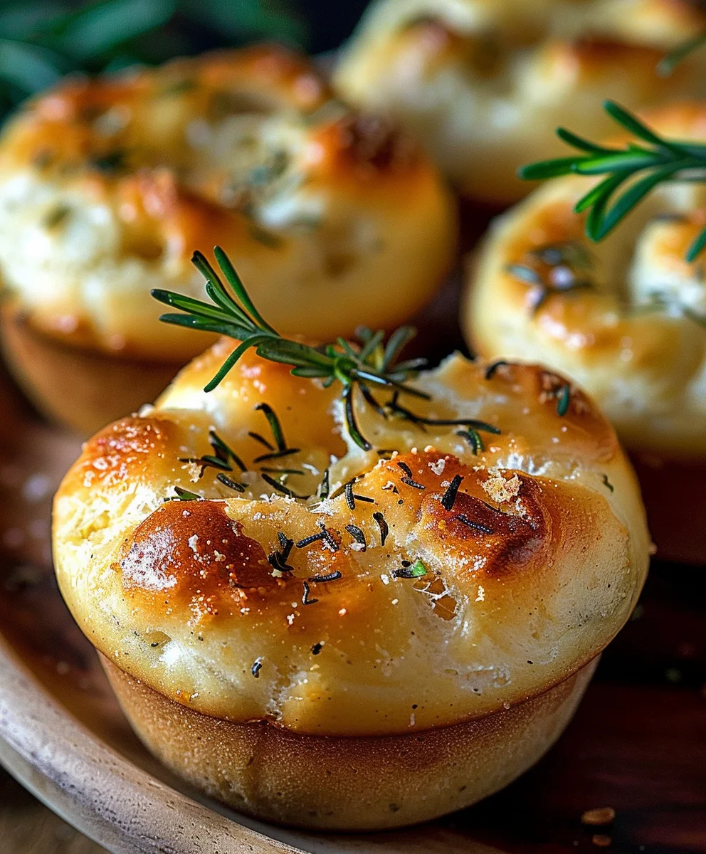 Saftige Knoblauch Rosmarin Focaccia Muffins – Schnell & Lecker
