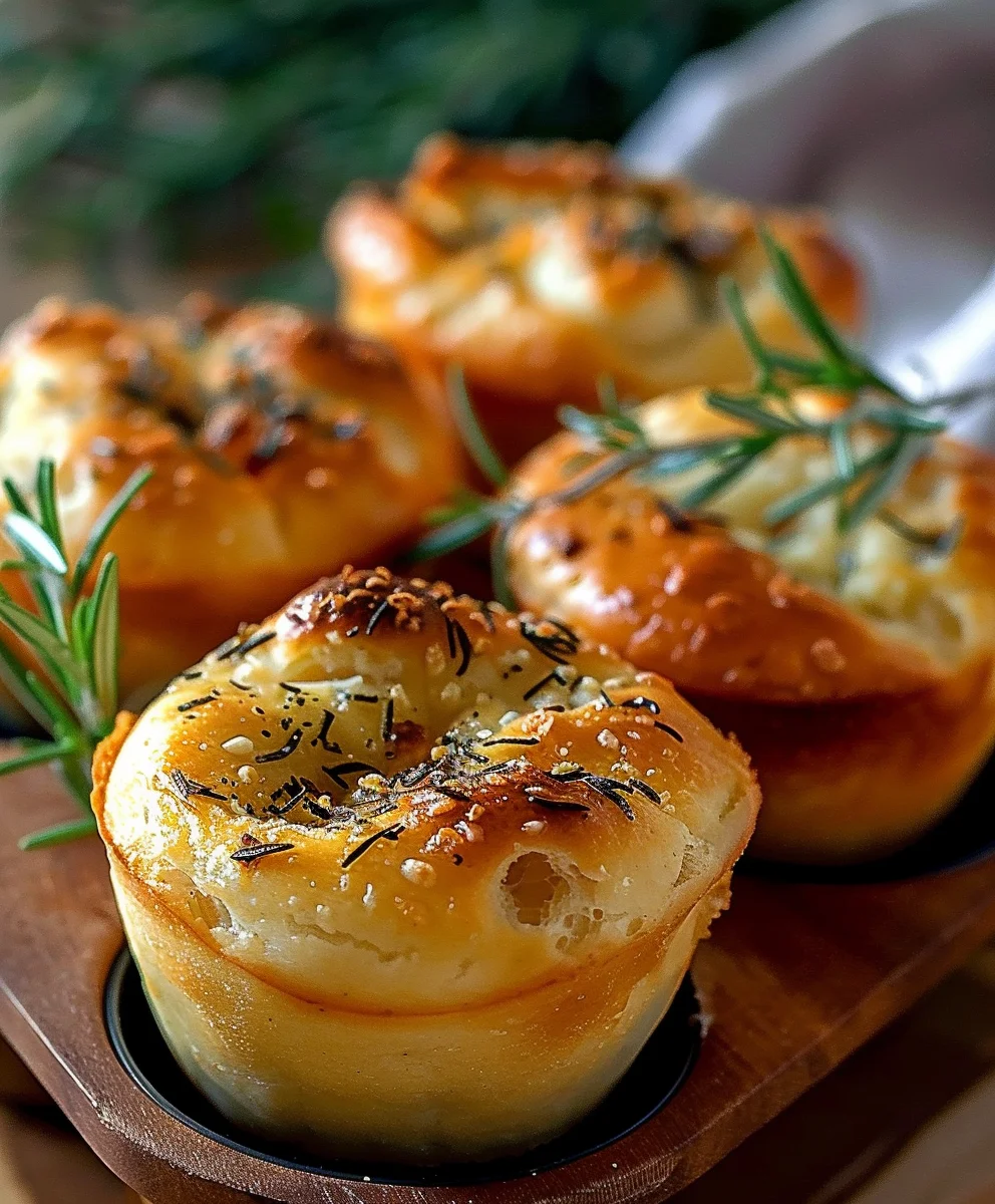 Saftige Knoblauch Rosmarin Focaccia Muffins – Schnell & Lecker