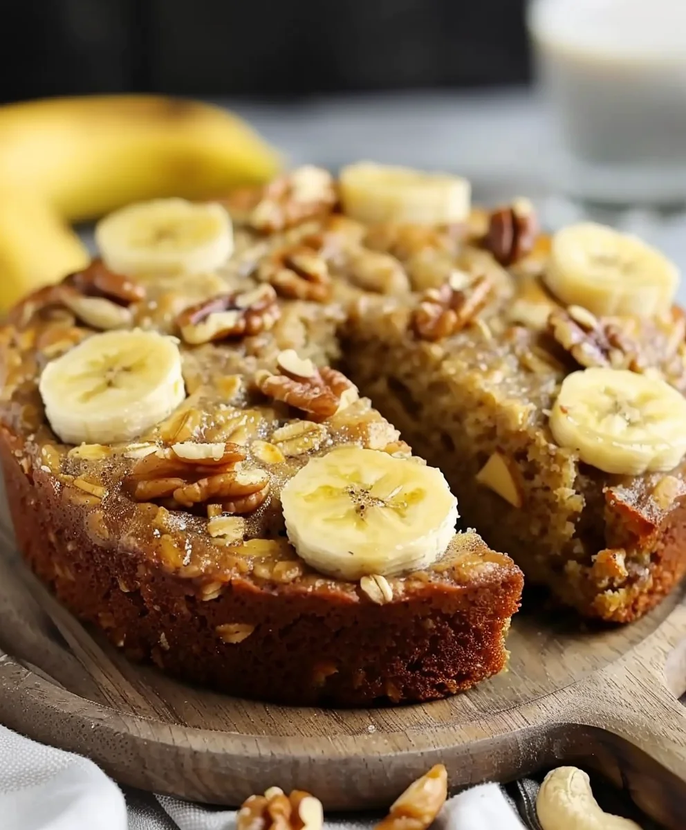 Zuckerfreier Bananen Nuss Hafer Kuchen – einfach & lecker!