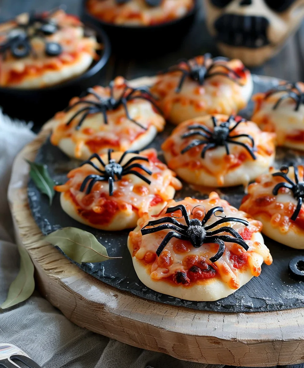 Halloween Mini Spinnen Pizza: Schaurig gut & einfach!