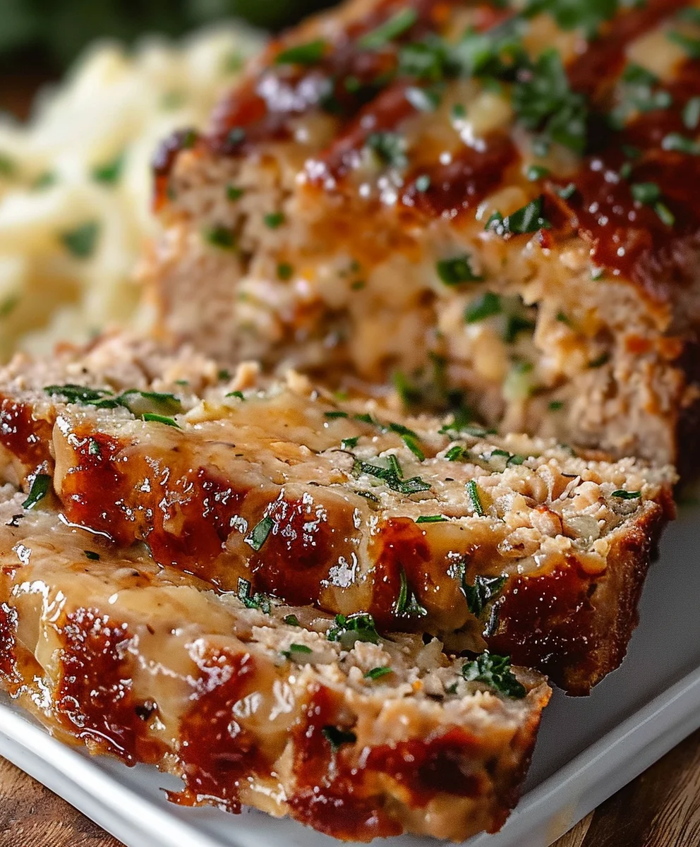 Saftiger Knoblauch Parmesan Hähnchenhackbraten Rezept