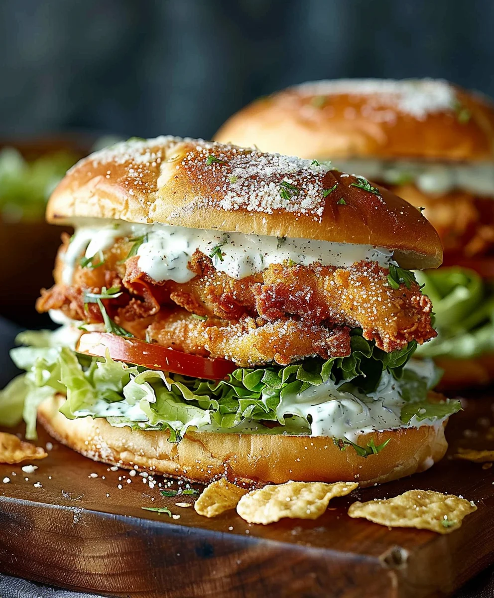 Ultimatives Knuspriges Hähnchen Caesar Sandwich Rezept