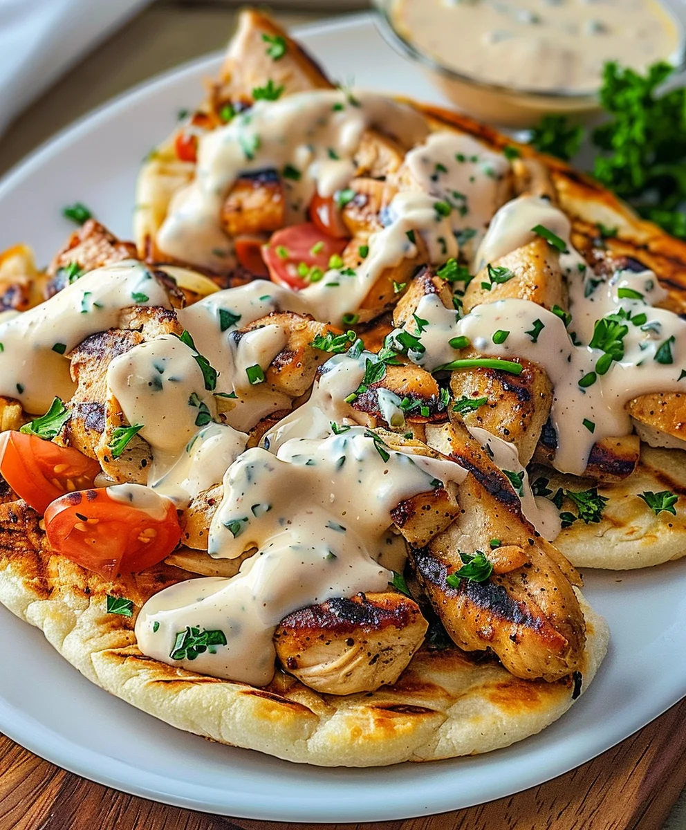 Einfaches Hähnchen Gyros in cremiger Sauerrahmsauce