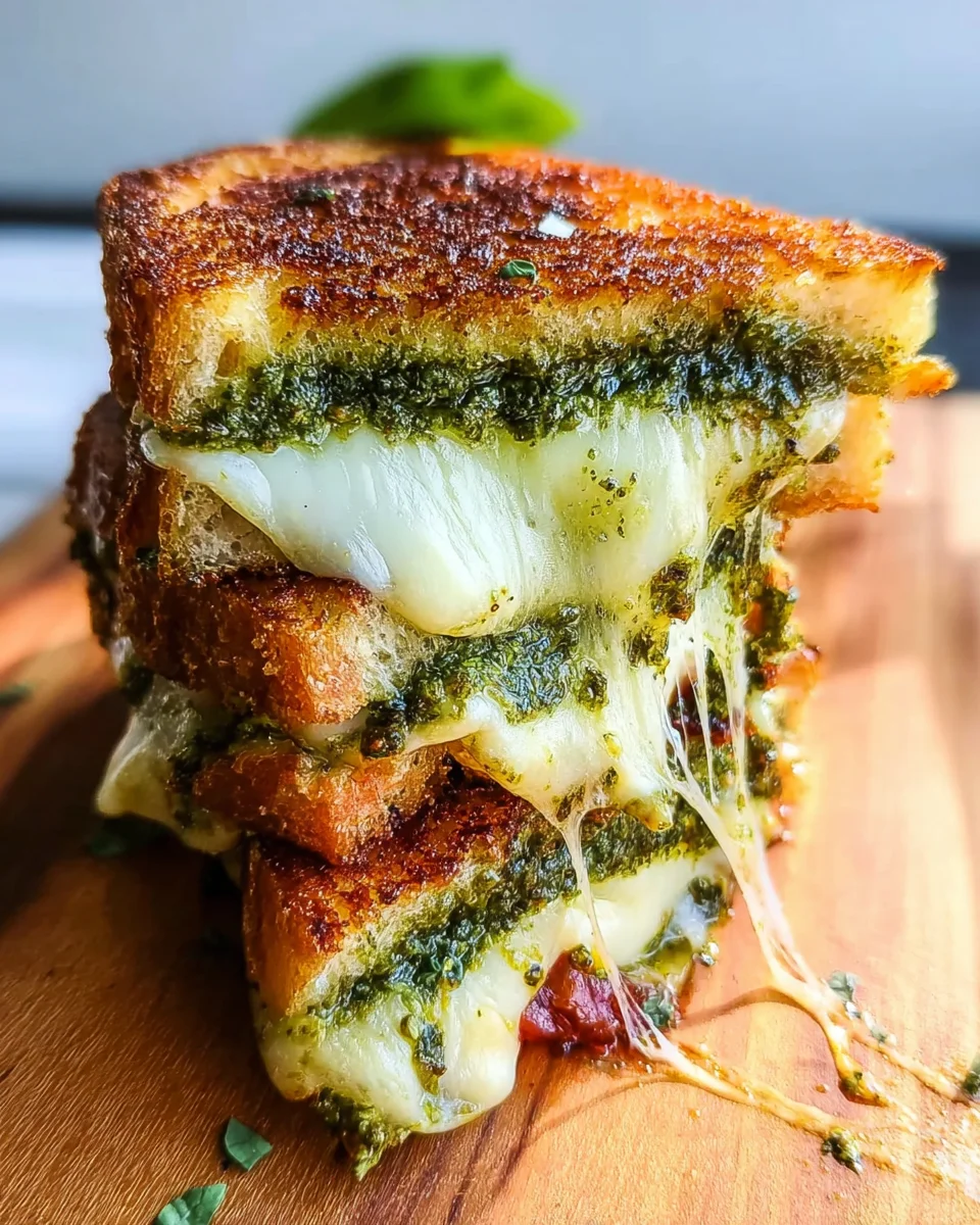 Sauerteig Pesto Grilled Cheese: Knusprig, käsig, perfekt!