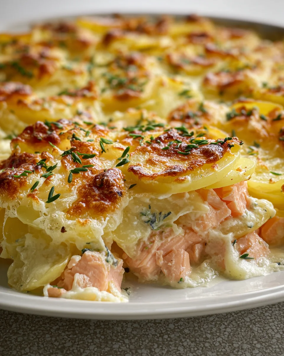 Schneller Lachs Auflauf mit Kartoffeln – Zart, cremig, unwiderstehlich!