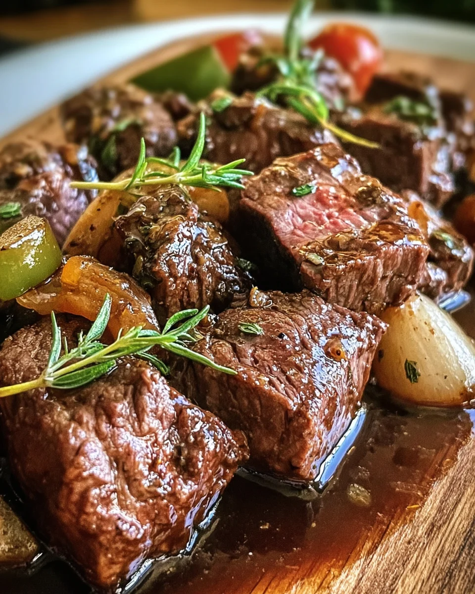 Zartes Rindfleisch mit aromatischer Balsamico-Zwiebel-Sauce