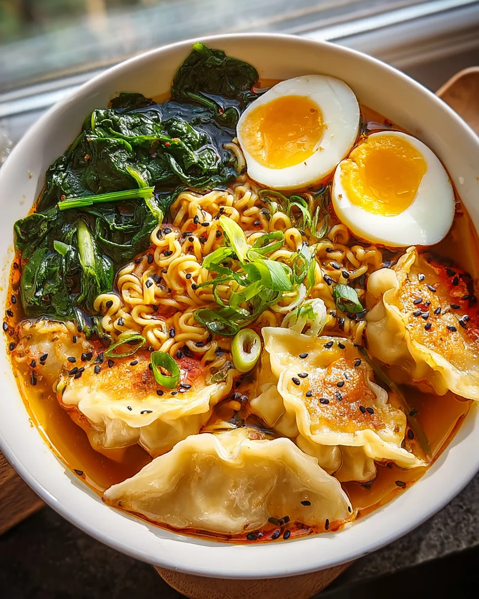 Leckere Dumpling-Ramen-Bowl: Schnell & einfach zubereitet.