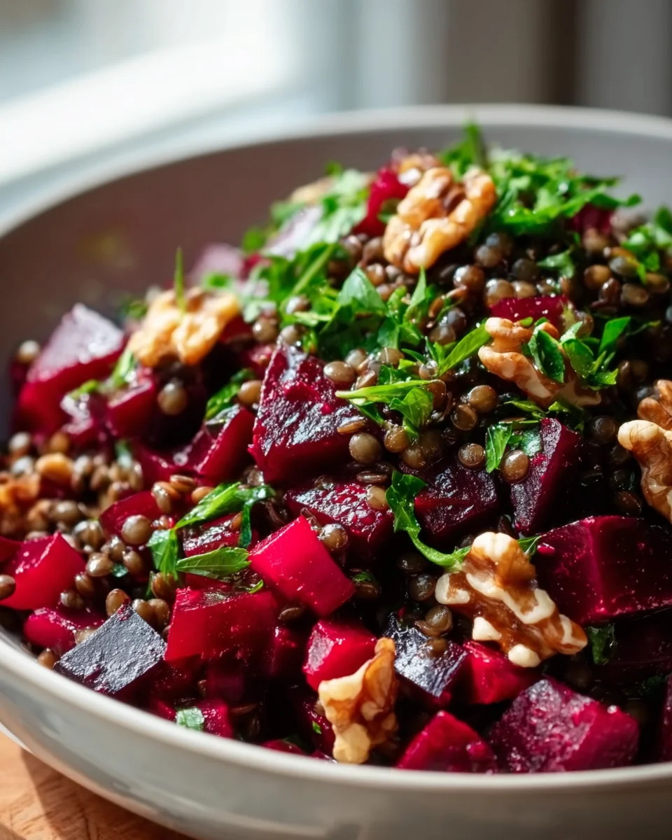 Veganer Rote Bete Linsen Salat: Gesund, Farbintensiv & Lecker