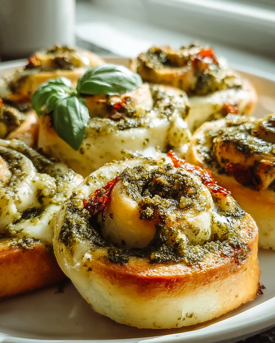 Leckere Pizzaschnecken mit Pesto & Mozzarella selbstgemacht!