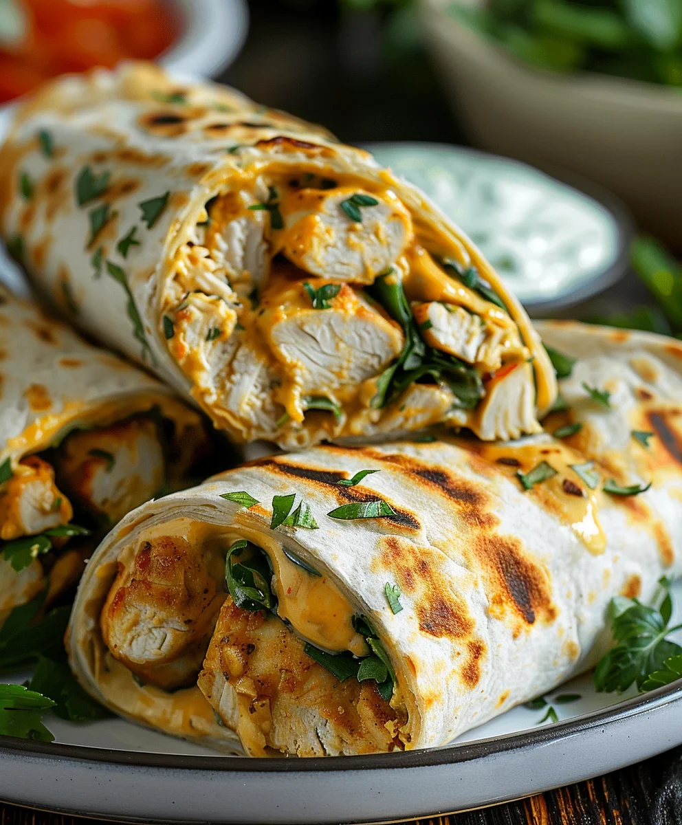 Saftige Käse-Knoblauch-Hähnchen Wraps: Unwiderstehlich lecker!