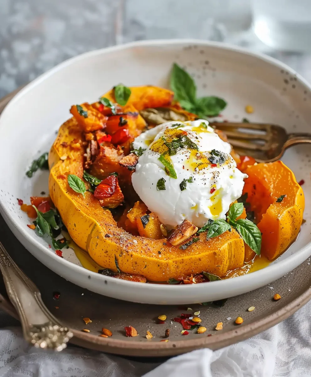 Gerösteter Kürbis mit Burrata: Cremig, würzig, unwiderstehlich!