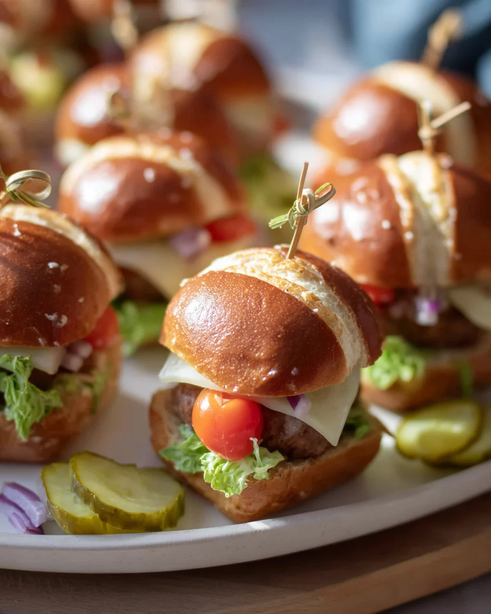 Mini Laugen Burger mit Rinderleberkäse – schnell & lecker!