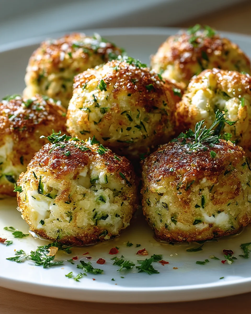 Knusprige Zucchini Feta Bällchen: Lecker & einfach aus dem Ofen!