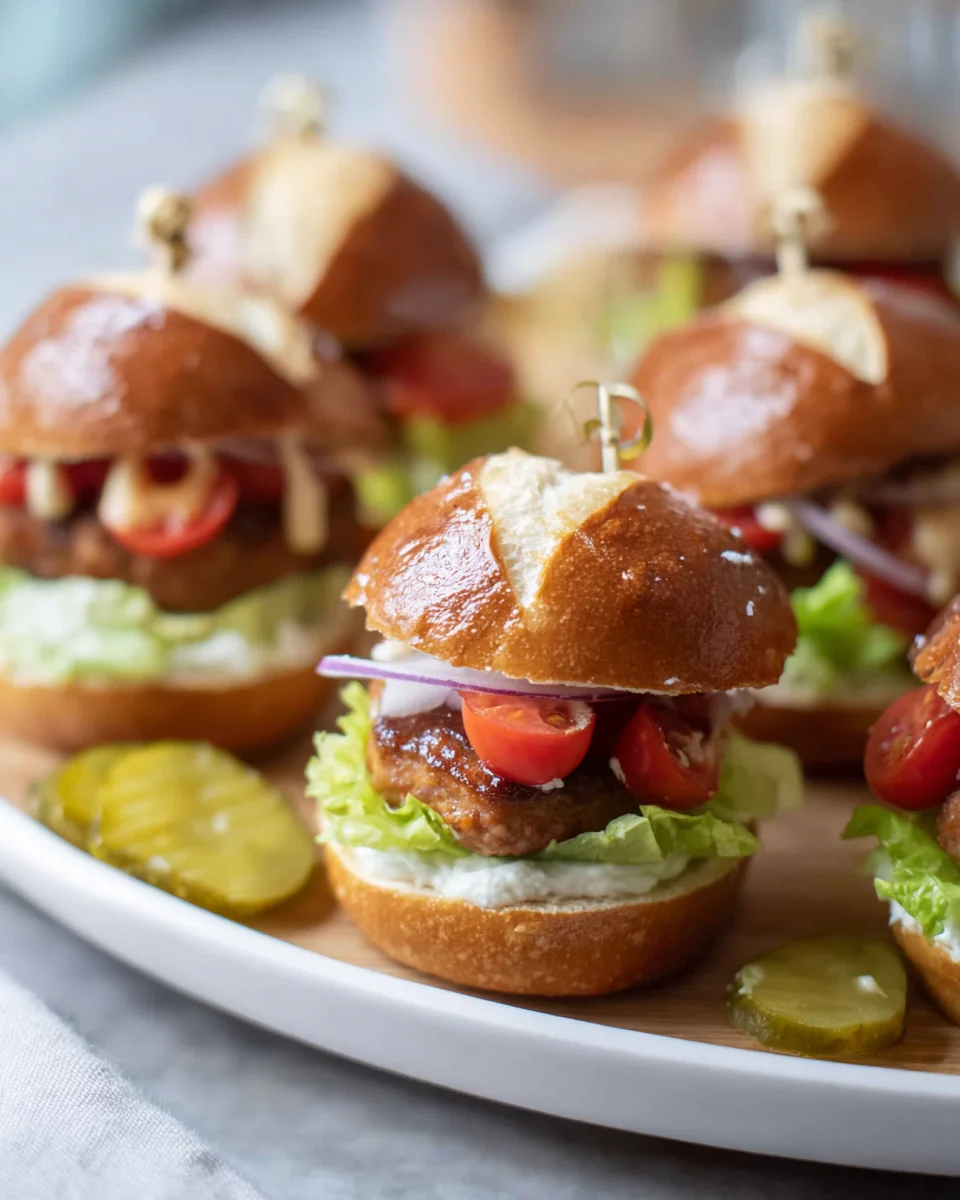 Mini Laugen Burger mit Rinderleberkäse – schnell & lecker!