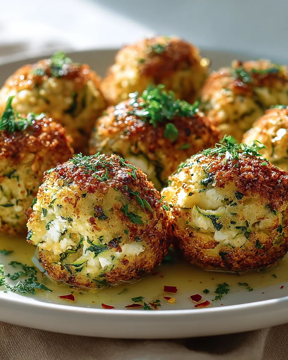 Knusprige Zucchini Feta Bällchen: Lecker & einfach aus dem Ofen!