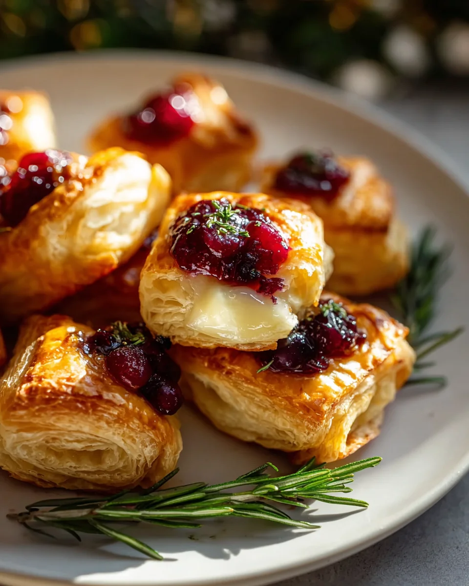 Einfache und elegante Cranberry Brie Bites für Feiertage