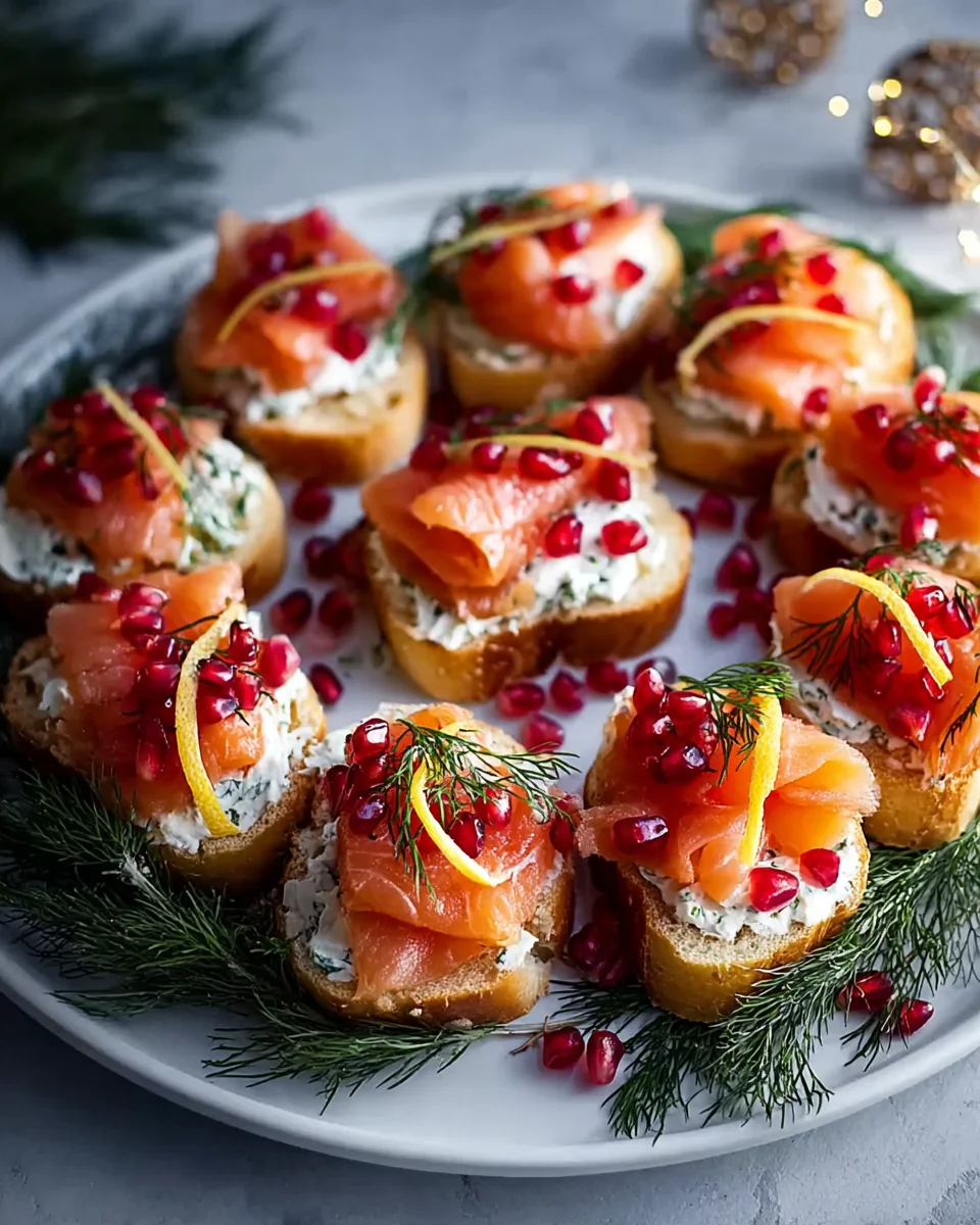 Christmas Smoked Salmon Bruschetta Wreath