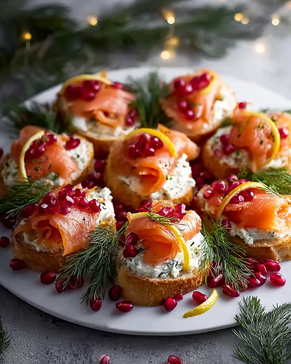 Weihnachts-Bruschetta-Kranz mit Räucherlachs – Festlicher Genuss!