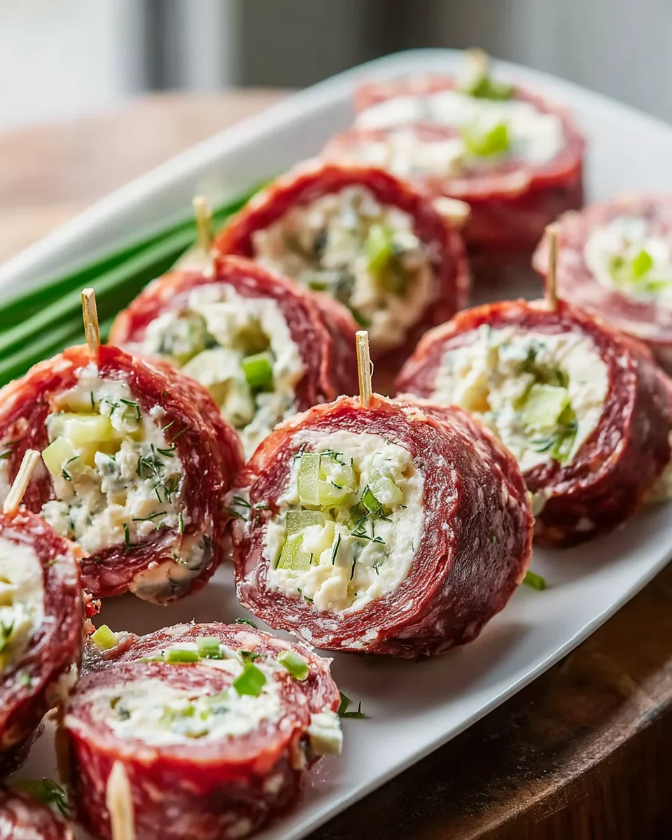 Schnelle Keto Salami Röllchen mit Rind: Dein Snack-Favorit!