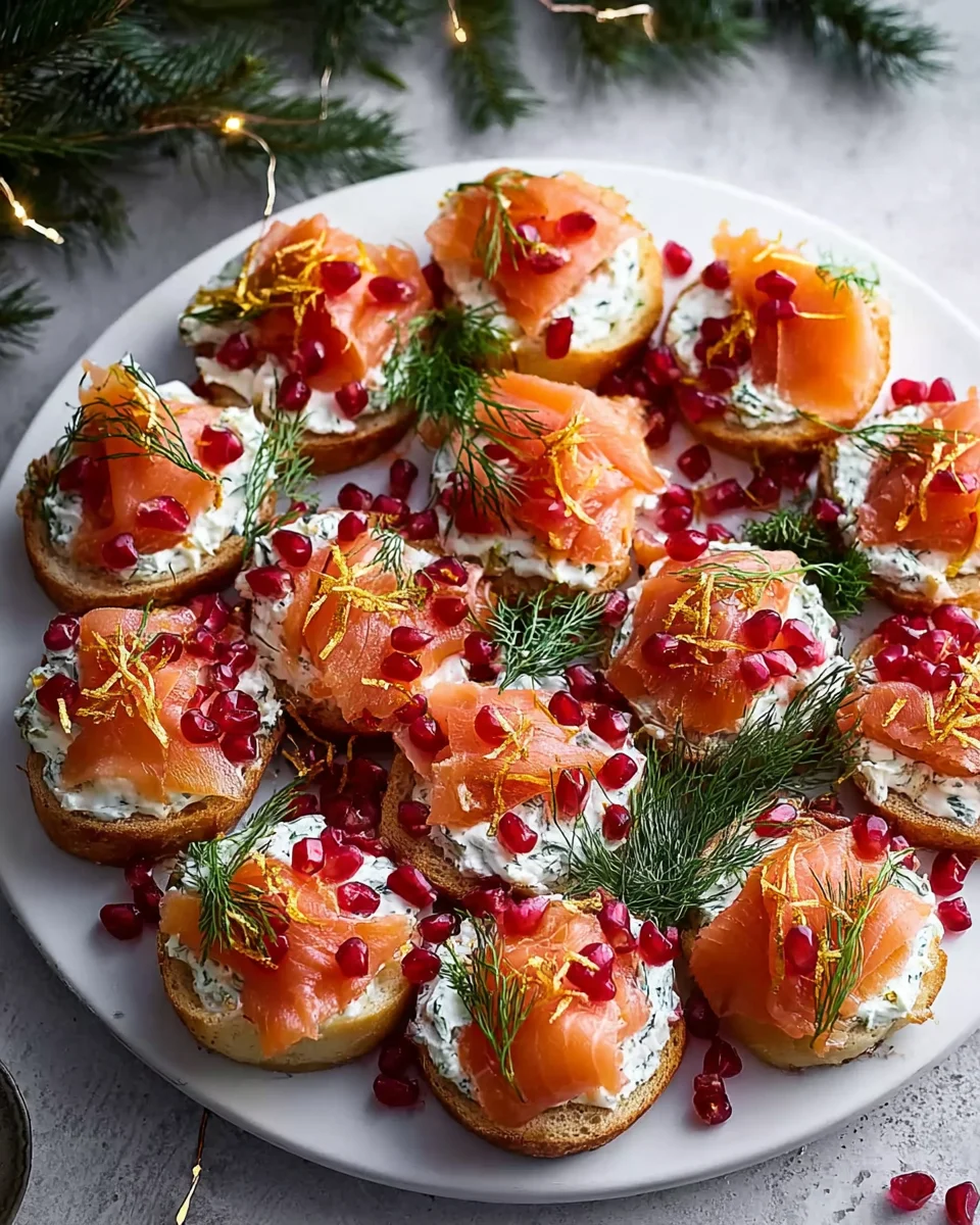 Weihnachtlicher Lachs Bruschetta Kranz: Festtags-Vorspeise