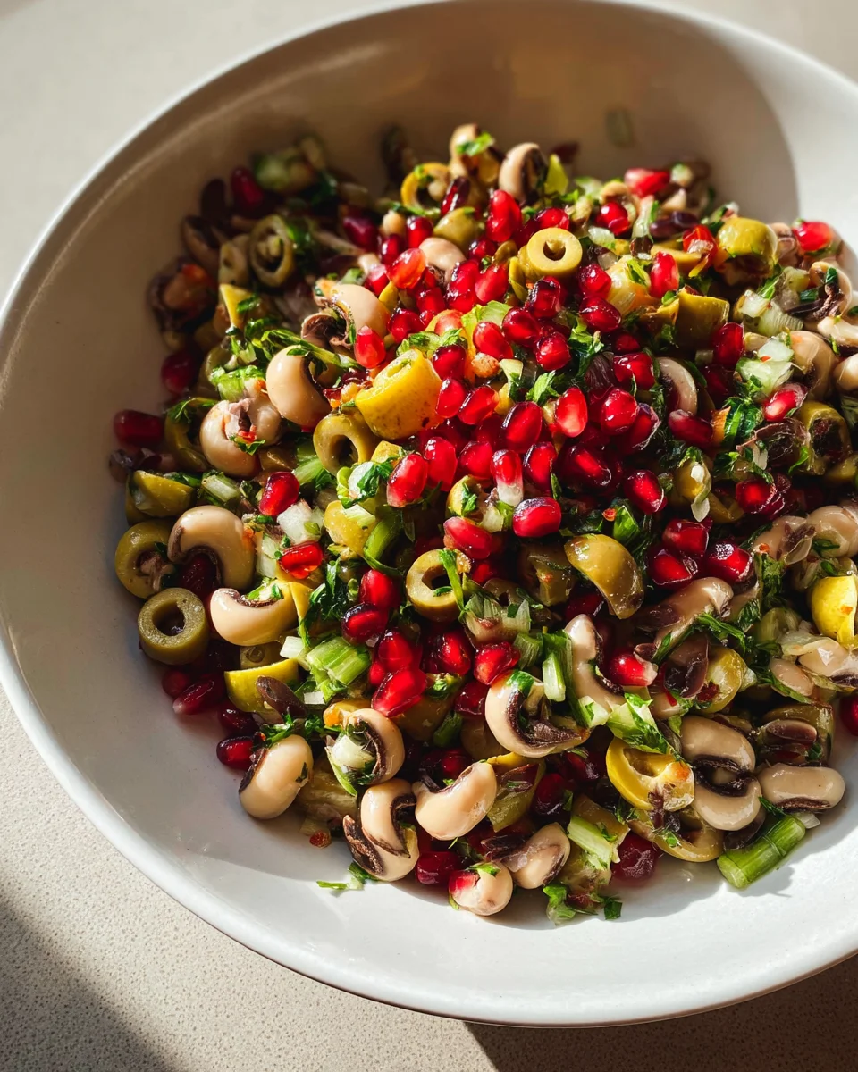 Oliven-Salat mit Schwarzaugenbohnen – frisch und lecker!