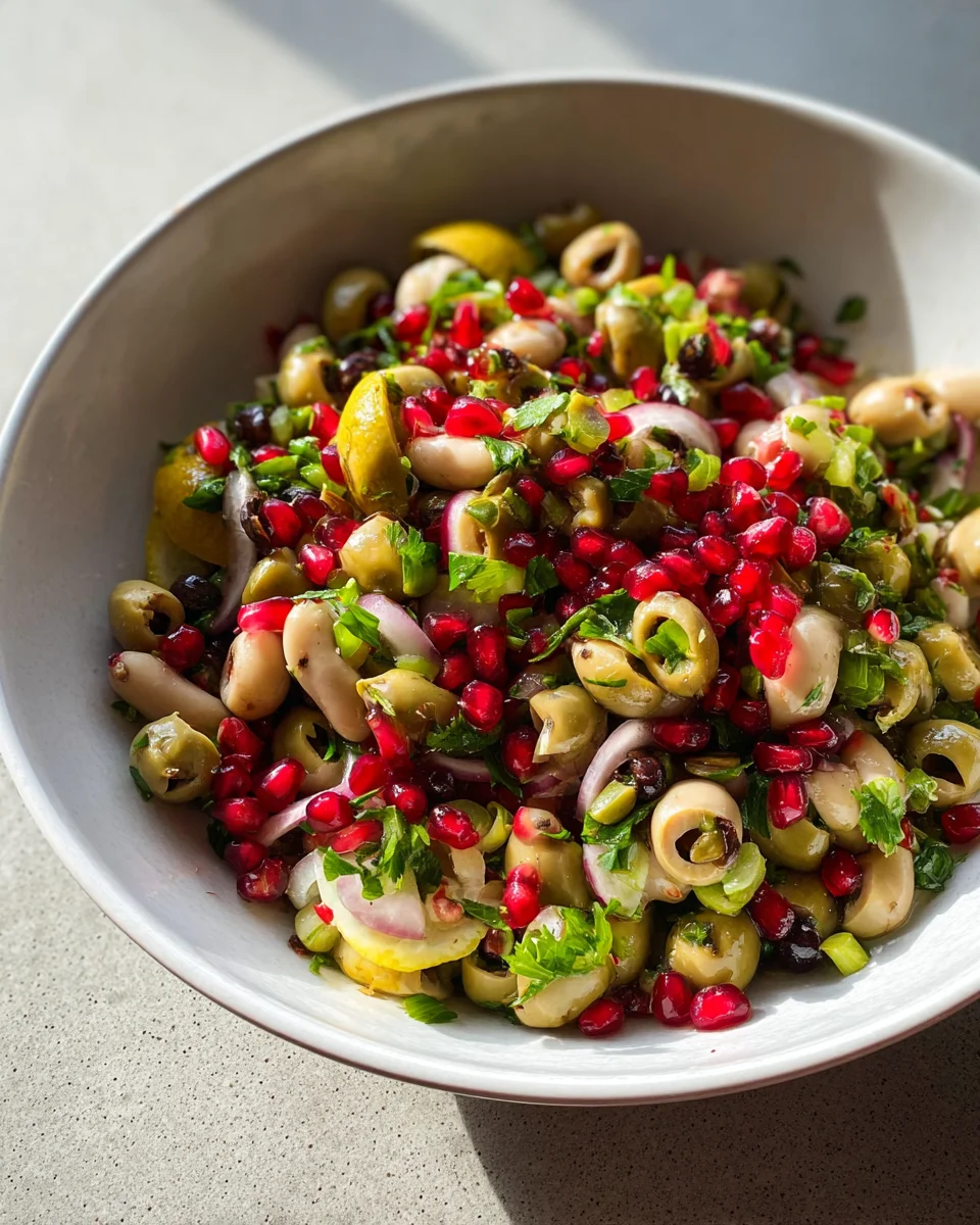 Oliven-Salat mit Schwarzaugenbohnen – frisch und lecker!