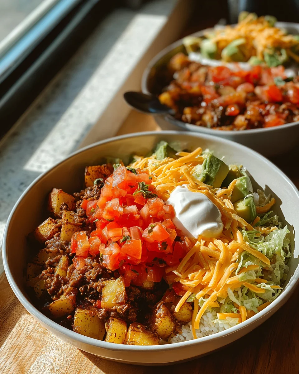 Leckere Potato Taco Bowl Meal Prep für gesunde Mahlzeiten!