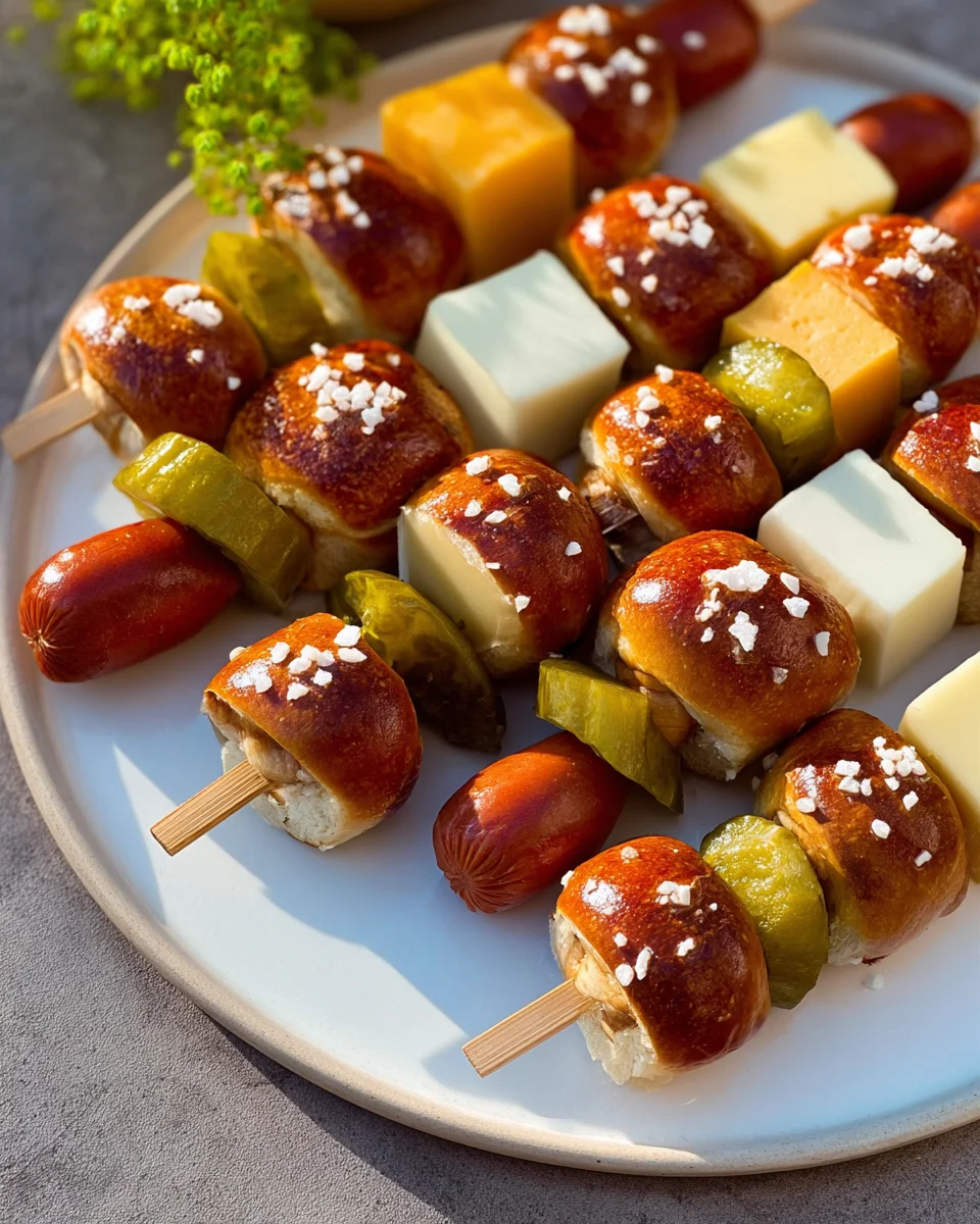 Bayrische Laugenspiesse: Herzhafte Genuss-Spiesse mit Rind