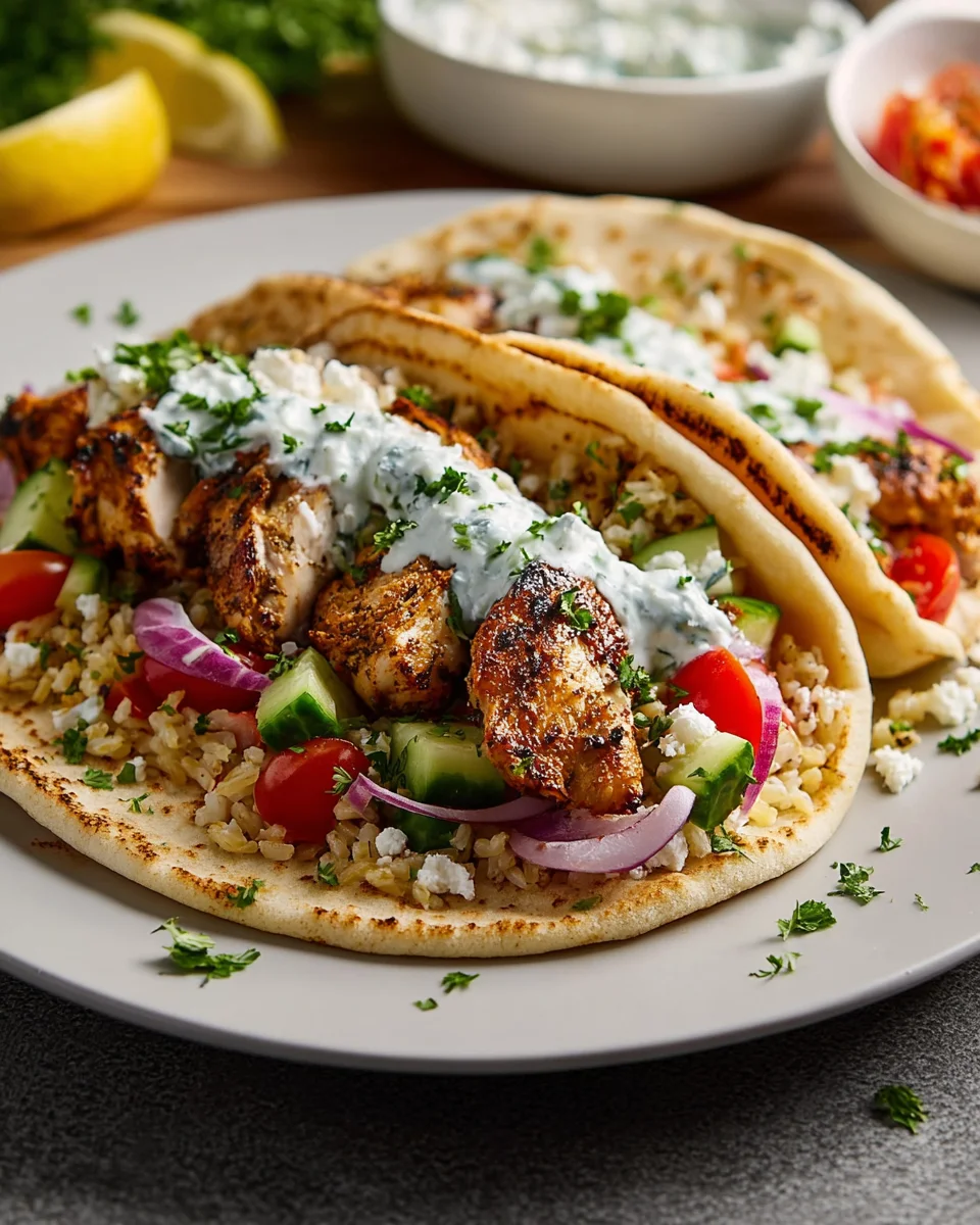 Leckere Hähnchen Gyros: Mediterran & Feta Tzatziki Traum