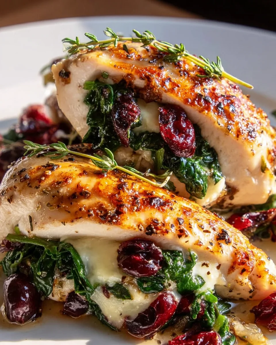 Cranberry Spinat Brie Hähnchen – Gefüllt & unwiderstehlich!